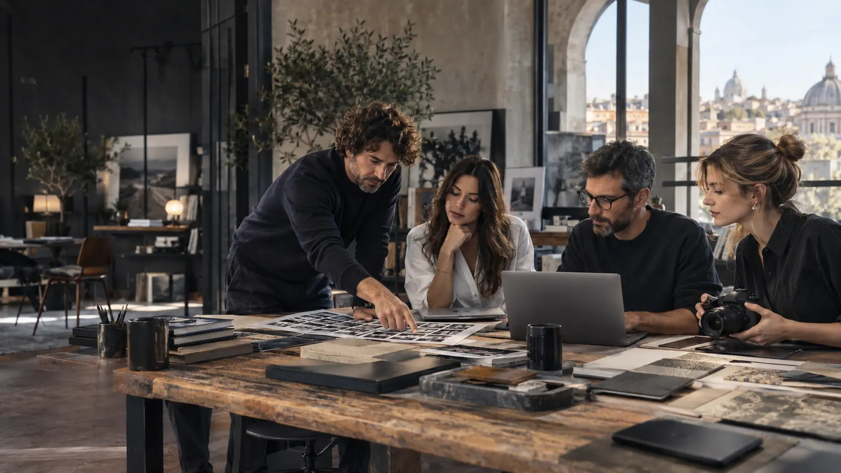 Il team al lavoro su un progetto di marketing