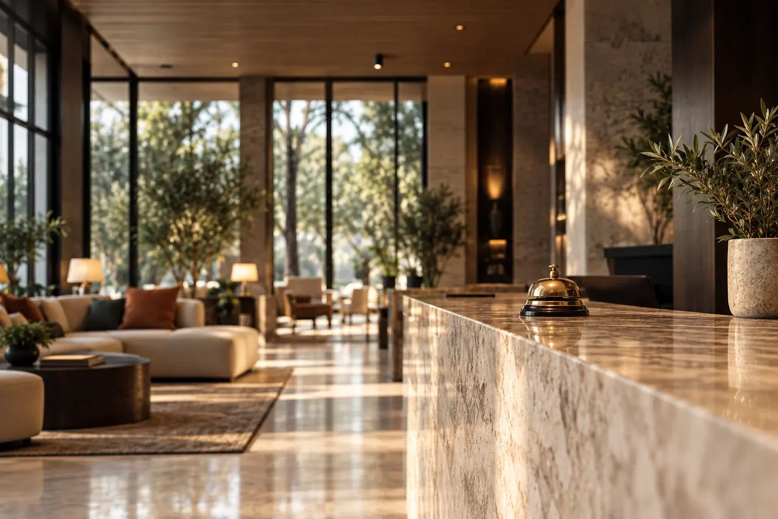 Immagine illustrativa: reception di un boutique hotel