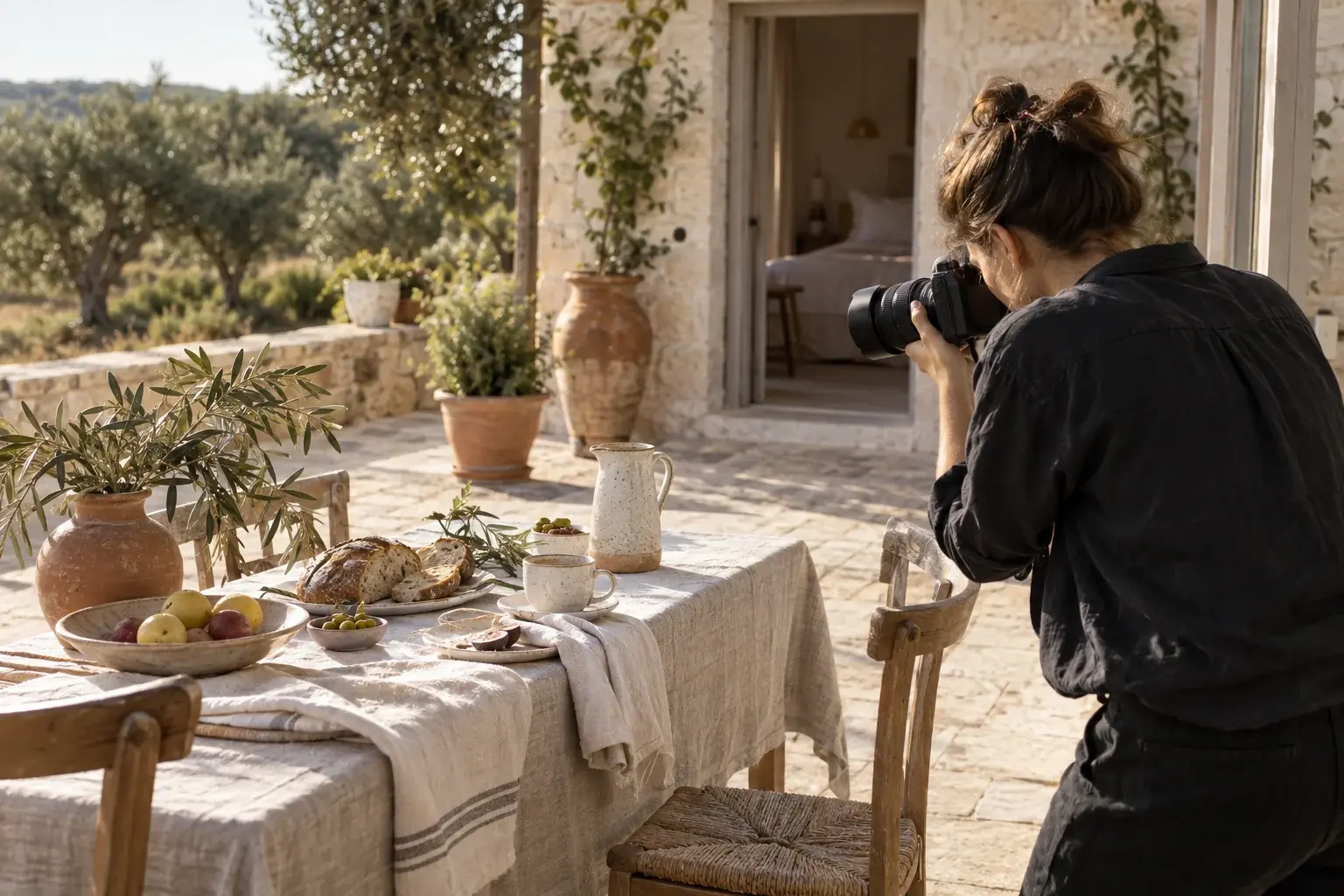 Immagine illustrativa: produzione fotografica sul posto in una struttura ricettiva