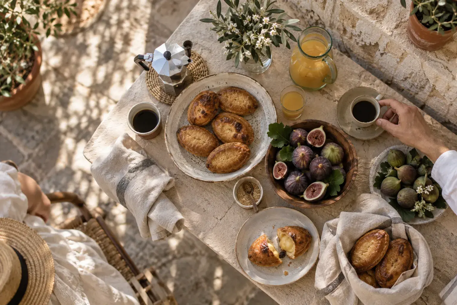 Immagine illustrativa: colazione servita su una terrazza in pietra